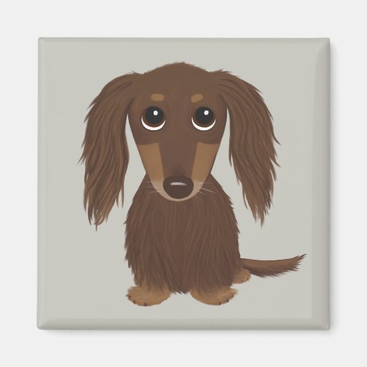 Aimant Chocolat mignon Longhé Brown Dachshund (Devant)