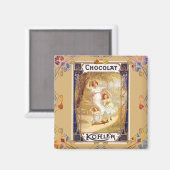 Aimant chocolat victorien étiquette floral élégant (Recto/Verso)