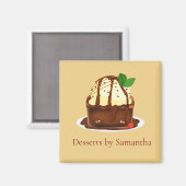 Aimant Chocolate Brownie With Vanilla Ice Cream (Recto/Verso)