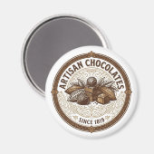 Aimant Chocolats Artisanaux Cacao Vintage (Recto/Verso)
