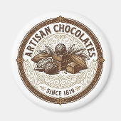 Aimant Chocolats Artisanaux Cacao Vintage (Devant)