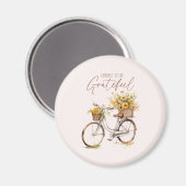Aimant Choisissez d'être reconnaissant - Vélo et automne  (Recto/Verso)