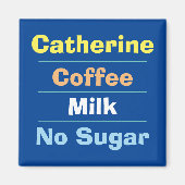 Aimant Choix de boisson, lait et sucre Préférence sur un (Devant)