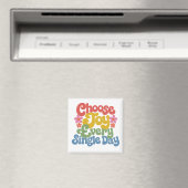 Aimant Choose Joy Every Single Day Retro Rainbow (In Situ (Lave-vaisselle))