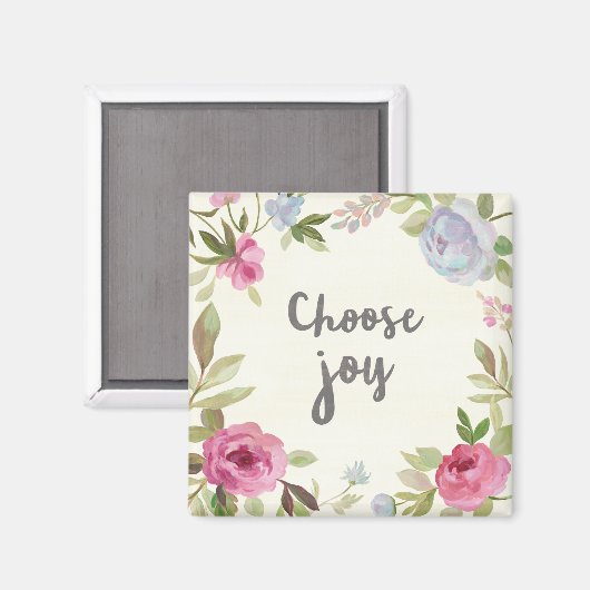 Aimant Choose Joy Pastel Floral (Recto/Verso)