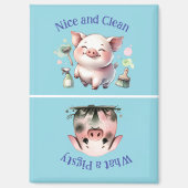 Aimant Chore Reminder Clean Dirty Watercolor Pigsty (Recto)