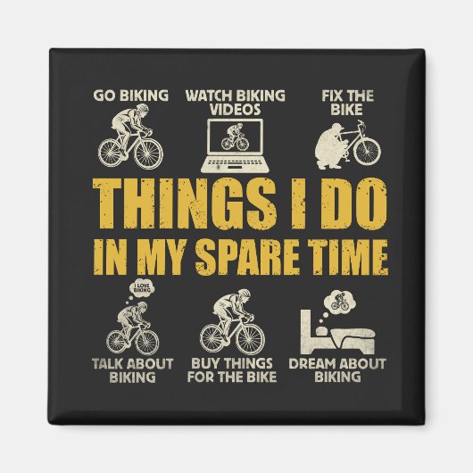 Aimant Choses drôles de cyclisme que je fais dans mon tem (Devant)