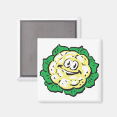 Aimant chou-fleur au visage heureux (Recto/Verso)