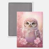 Aimant Chouette à terrière rose (Recto/Verso)