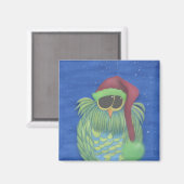 Aimant Chouette adorable avec chapeau de Santa (Recto/Verso)