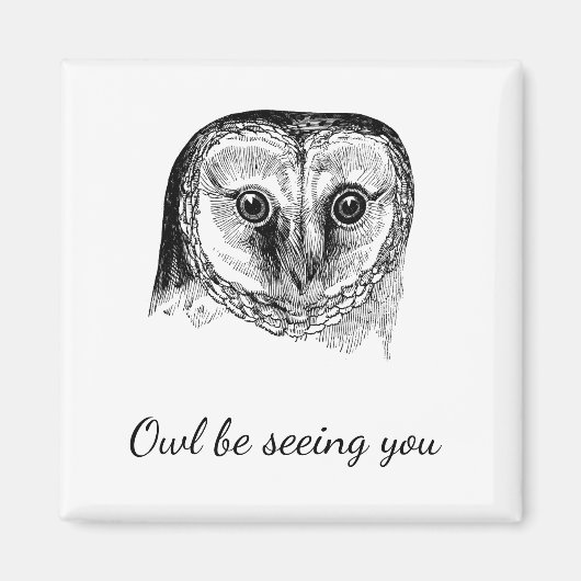 Aimant Chouette avec devis (Devant)