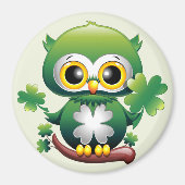 Aimant Chouette bébé mignon St Patrick dessin animé (Devant)