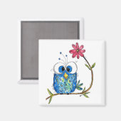 Aimant Chouette blanche mignonne (Recto/Verso)