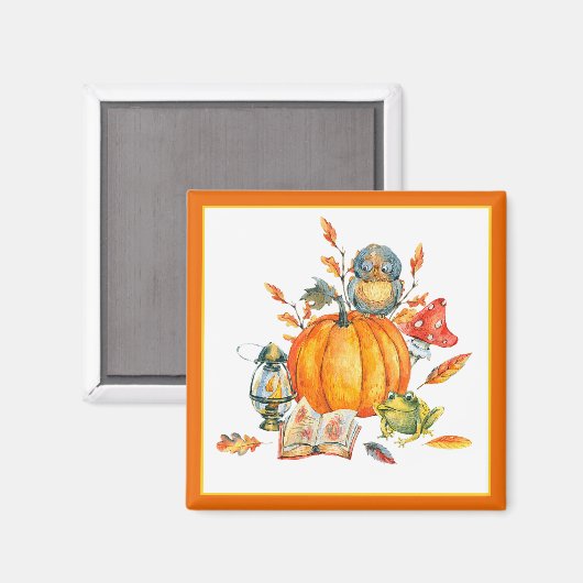 Aimant Chouette Citrouille et grenouille (Recto/Verso)