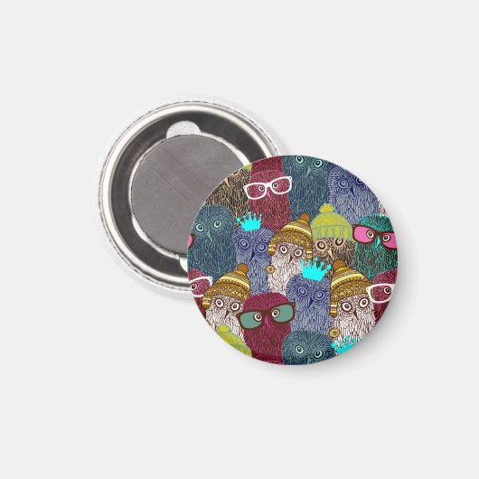 Aimant Chouette dans la couronne (Recto/Verso)