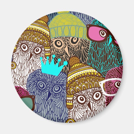 Aimant Chouette dans la couronne (Devant)