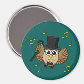 Aimant Chouette dansante mignonne avec notes musicales De (Recto/Verso)