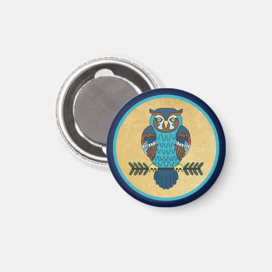 Aimant Chouette d'art populaire nordique (Recto/Verso)