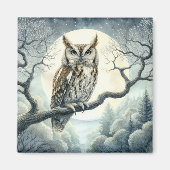 Aimant Chouette de crayon d'aquarelle (Devant)