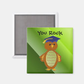 Aimant Chouette de diplôme You Rock (Recto/Verso)