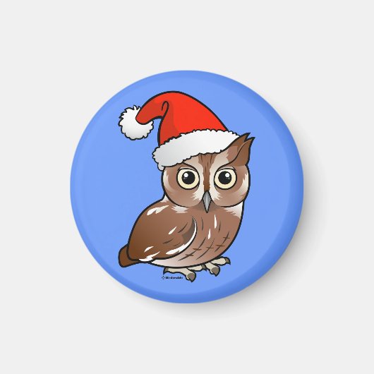 Aimant Chouette de l'Est Père Noël (Devant)