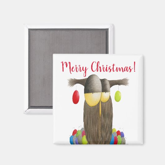 Aimant Chouette de Noël (Recto/Verso)