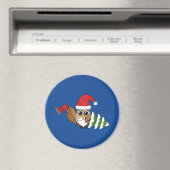 Aimant Chouette de Noël avec renard et pin (In Situ (Lave-vaisselle))