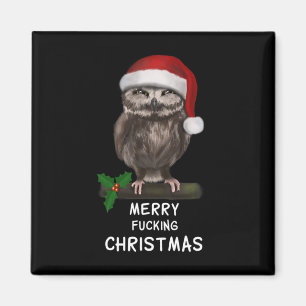 Aimant Chouette de Noël Joyeuse Ing (d010-0514a)