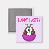 Aimant Chouette de Pâques - rose (Recto/Verso)