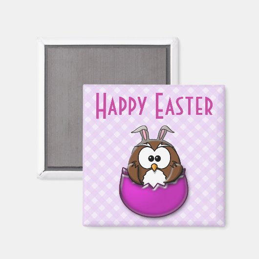 Aimant Chouette de Pâques - rose (Recto/Verso)