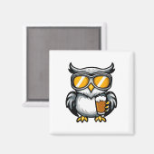 Aimant Chouette De Ski Avec Bière Apres Ski Comic (Recto/Verso)