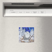 Aimant Chouette des neiges en neige (In Situ (Lave-vaisselle))