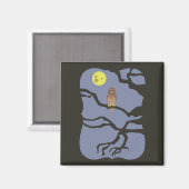 Aimant Chouette d'Halloween éffrayante (Recto/Verso)