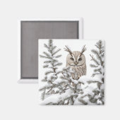 Aimant Chouette en neige (Recto/Verso)