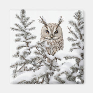 Aimant Chouette en neige