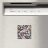 Aimant Chouette et fleurs, William Morris (In Situ (Lave-vaisselle))