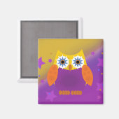 Aimant Chouette étoilée - Orange Jaune violet (Recto/Verso)
