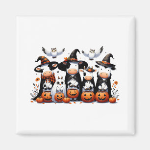 Aimant Chouette fantôme Vaches Halloween Animaux Vache Lo