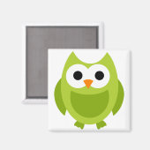 Aimant Chouette Oiseaux Oiseaux Vert mignonne Dessin anim (Recto/Verso)