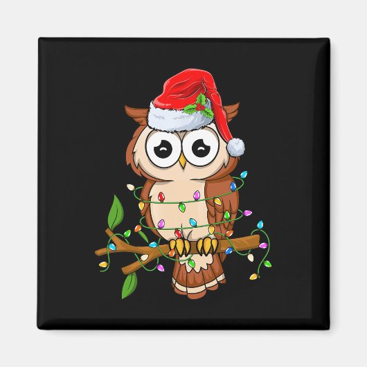 Aimant Chouette portant le Noël Noël Noël - Oiseaux Choue (Devant)