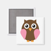 Aimant Chouette rose (Recto/Verso)