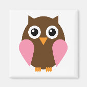 Aimant Chouette rose (Devant)