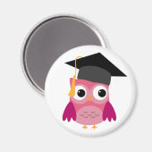 Aimant Chouette rose avec l'aimant de la casquette de gra (Recto/Verso)