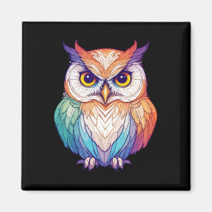 Aimant Chouette vectorielle aux couleurs vives