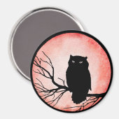 Aimant Chouette Vintage effrayante avec sang Aquarelle ro (Recto/Verso)