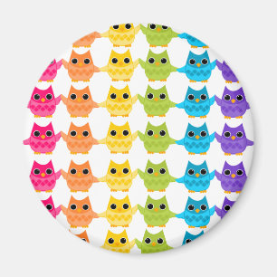 Aimant Chouettes arc-en-ciel