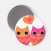 Aimant Chouettes d'amour douces (Recto/Verso)