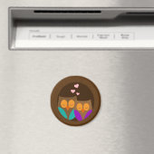 Aimant Chouettes dans un nid (In Situ (Lave-vaisselle))