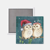 Aimant Chouettes de Noël mignonnes (Recto/Verso)