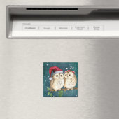 Aimant Chouettes de Noël mignonnes (In Situ (Lave-vaisselle))